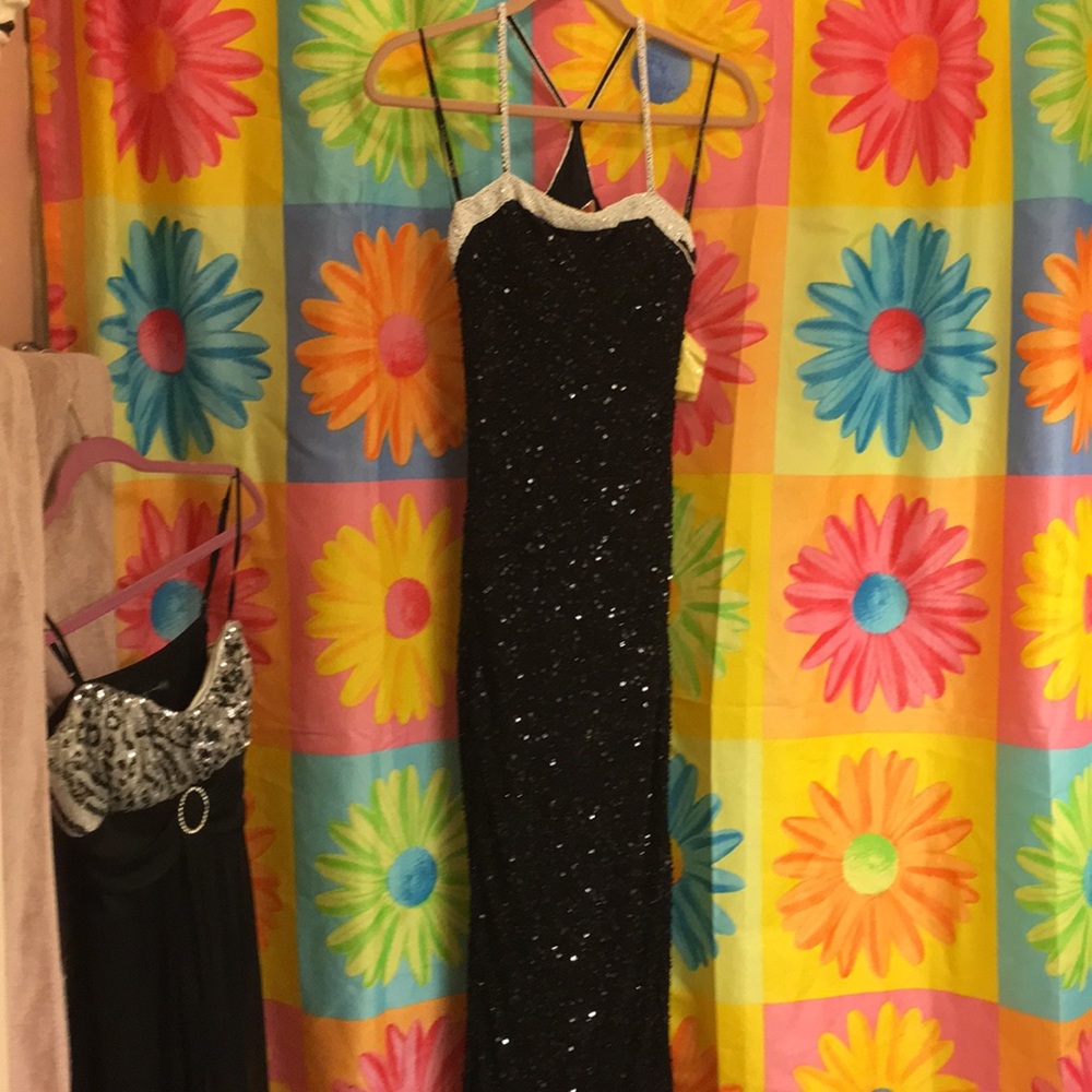 Black sequin long gown